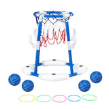 Keezi Kids Basketball Hoop with 4 balls Ring Toss Sports Pool Toys Blue