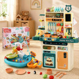 Keezi 2 Piece Kids Pretend Kitchen Playset Water Toys Fishing Game Food Play In Australia - Darrahopens