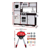 Keezi Kids Kitchen Playset BBQ Grill Toy with Wooden Pretend Play Set 80cm
