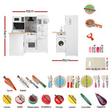 Keezi Kids Wooden Toy Kitchen with 29pc Play Food and Cookware Set In Australia - Darrahopens