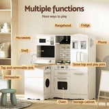 Keezi Kids Wooden Toy Kitchen with 29pc Play Food and Cookware Set In Australia - Darrahopens