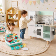 Keezi Kid Pretend Kitchen Wooden Play Sink Playset Dishwasher Toys Green In Australia - Darrahopens