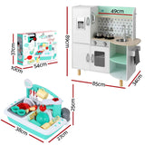 Keezi Kid Pretend Kitchen Wooden Play Sink Playset Dishwasher Toys Green In Australia - Darrahopens
