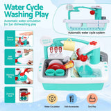 Keezi Kid Pretend Kitchen Wooden Play Sink Playset Dishwasher Toys Green In Australia - Darrahopens
