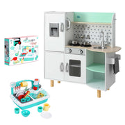 Keezi Kid Pretend Kitchen Wooden Play Sink Playset Dishwasher Toys Green