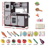 Keezi Kids Play Kitchen Pretend Toy Kitchen With Wooden Play Food Set In Australia - Darrahopens