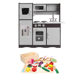 Keezi Kids Play Kitchen Pretend Toy Kitchen With Wooden Play Food Set In Australia - Darrahopens