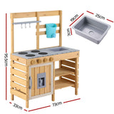 Keezi Kids Kitchen Playset Wooden Play Kitchen Mud Kitchen Toy Kitchen 95cm Tall