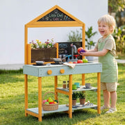 Keezi Kids Mud Kitchen Play Kitchen Toy Kitchen Set with Blackboard 110cm In Australia - Darrahopens