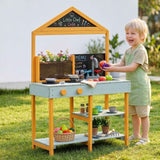 Keezi Kids Mud Kitchen Play Kitchen Toy Kitchen Set with Blackboard 110cm In Australia - Darrahopens
