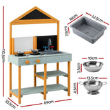 Keezi Kids Mud Kitchen Play Kitchen Toy Kitchen Set with Blackboard 110cm In Australia - Darrahopens