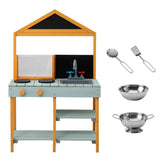 Keezi Kids Mud Kitchen Play Kitchen Toy Kitchen Set with Blackboard 110cm In Australia - Darrahopens