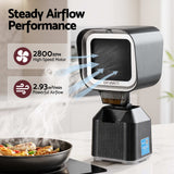 Devanti Portable Range Hood Desktop Exhaust Fan Adjustable Dual Filters Black