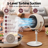 Devanti Portable Range Hood 5-Speed Rechargeable Desktop Extractor Fan BBQ