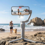 Devanti 3-Axis Handheld Gimbal Stabilizer for Smartphone & Tripod AI Tracking Fill Light In Australia - Darrahopens