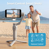 Devanti 3-Axis Handheld Gimbal Stabilizer for Smartphone & Tripod AI Tracking Fill Light