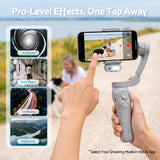 Devanti 3-Axis Handheld Gimbal Stabilizer for Smartphone & Tripod AI Tracking Fill Light