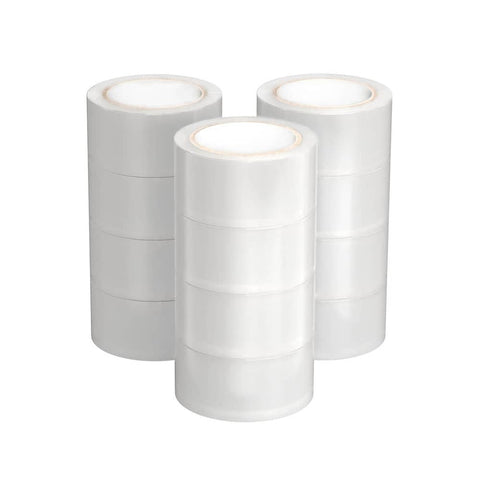 12 Rolls Packing Packaging Tape Sticky Clear Sealing Tapes Transparent 48mmx75m