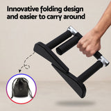 Everfit 2Pcs/Set Pull Up Bar Portable Foldable Dip Station Multi Gym 120kg Home Power Station Black