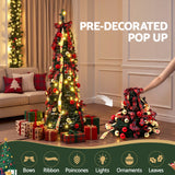 Jingle Jollys Pop Up Christmas Tree Pre Decorated Artificial Christmas Tree 160cm In Australia - Darrahopens