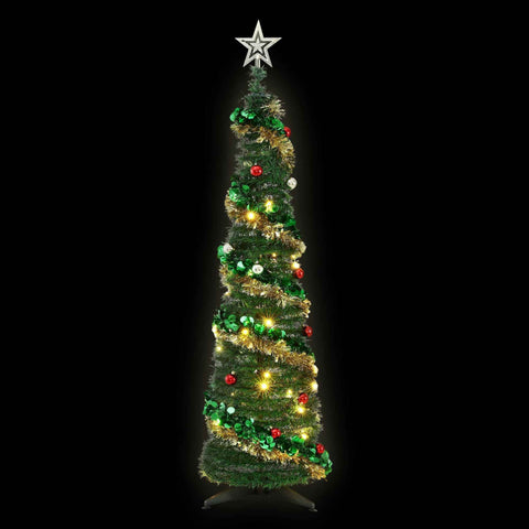 Jingle Jollys Pop Up Christmas Tree Pre Decorated Warm White LED 160cm In Australia - Darrahopens