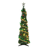 Jingle Jollys Pop Up Christmas Tree Pre Decorated Warm White LED 160cm In Australia - Darrahopens