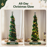 Jingle Jollys Pop Up Christmas Tree Pre Decorated Warm White LED 160cm In Australia - Darrahopens