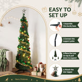 Jingle Jollys Pop Up Christmas Tree Pre Decorated Warm White LED 160cm In Australia - Darrahopens