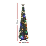 Jingle Jollys Pop Up Christmas Tree Pre Decorated Multicolour LED 155cm In Australia - Darrahopens