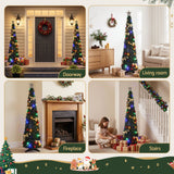 Jingle Jollys Pop Up Christmas Tree Pre Decorated Multicolour LED 155cm In Australia - Darrahopens
