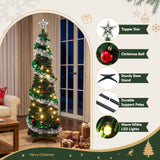 Jingle Jollys Pop Up Christmas Tree Pre Decorated Warm White LED 155cm In Australia - Darrahopens