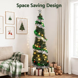 Jingle Jollys Pop Up Christmas Tree Pre Decorated Warm White LED 155cm In Australia - Darrahopens