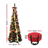 Jingle Jollys Pop Up Christmas Tree Pre Decorated Artificial Christmas Tree 197cm In Australia - Darrahopens