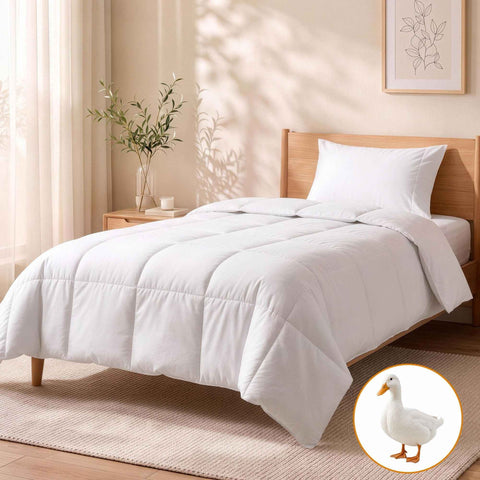 Giselle Bedding Single Quilt, 200GSM Summer Duck Down Feather Doona Insert In Australia - Darrahopens