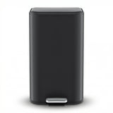 Cefito Kitchen Trash Can 40L Pedal Bins Rubbish Bin Steel with Soft Close Lid, Removable Inner Bucket, Rectangular Garbage Can Recycling Bin, Black