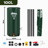 Weisshorn 100L/22Gal Collapsible Rain Barrel PVC Water Tank Collection Storage for Garden Irrigation In Australia - Darrahopens