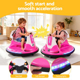 Rigo Ride on Cars Kids Bumper 12V Ride on Toy Toddler Remote Control Pink