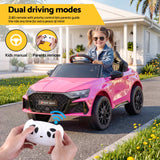Ride On Car Licensed Audi RS3 Car for Kids 12V Remote Control Pink In Australia - Darrahopens