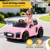 Ride On Car Licensed Audi R8 12V Electric Car for Kids Battery Pink