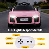 Ride On Car Licensed Audi R8 12V Electric Car for Kids Battery Pink