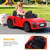 Ride On Car Licensed Audi R8 12V Electric Car for Kids Battery Red