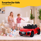 Ride On Car Licensed Audi R8 12V Electric Car for Kids Battery Red