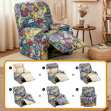 Artiss Stretch Kids Recliner Cover 4-Pieces Recliner Chair Slipcovers Printed Polyester