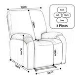 Artiss Stretch Kids Recliner Cover 4-Pieces Recliner Chair Slipcovers Printed Polyester
