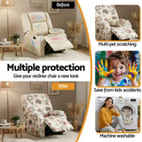 Artiss Stretch Kids Recliner Cover 4-Pieces Recliner Chair Slipcovers Printed Polyester