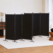 Artiss 3 Panel Room Divider Set of 2 Folding Privacy Screen Fabric Room Separator Partition Black In Australia - Darrahopens