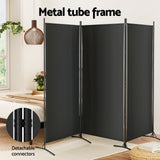 Artiss 3 Panel Room Divider Set of 2 Folding Privacy Screen Fabric Room Separator Partition Black