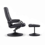 Artiss Recliner with Ottoman 360-Degree Swivel Recliner Chair and Ottoman Set PU Leather Black