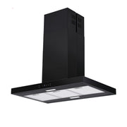 Devanti 90cm Island Rangehood Ceiling-Mounted 3-Speed Touch Control LED Black