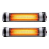 Devanti 2PCS Electric Radiant Strip Heater Indoor Outdoor Patio Remote Control 1500W In Australia - Darrahopens